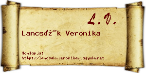 Lancsák Veronika névjegykártya